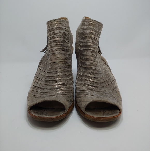 Paul Green Cayanne Peep Toe Sandal Asymmetrical Zip Leather Smoke UK 6 US 8.5 - Picture 3 of 11